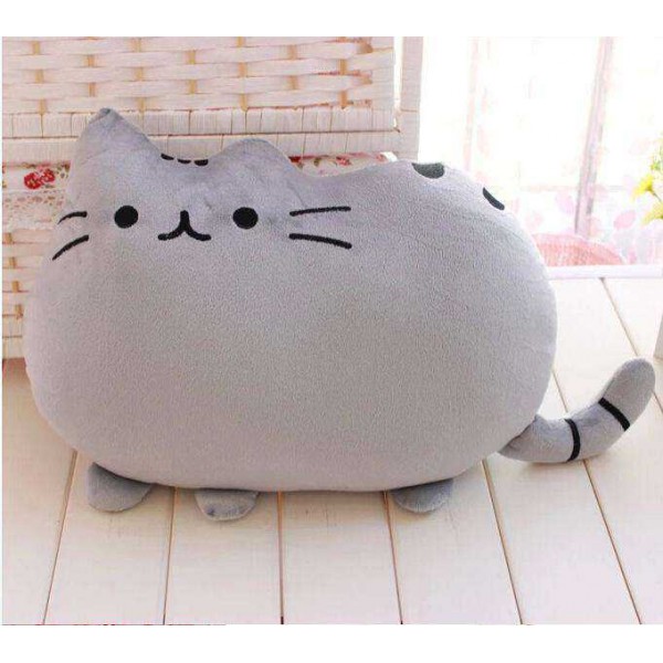 Cute Stuffed Grey Cat Plush Animal Soft Toy